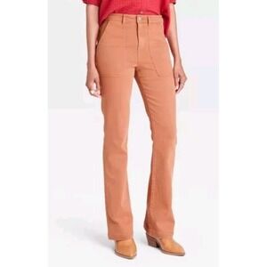 Knox Rose Jeans Women's High Rise Bootcut Burnt Orange Pockets Stretch Cotton  6
